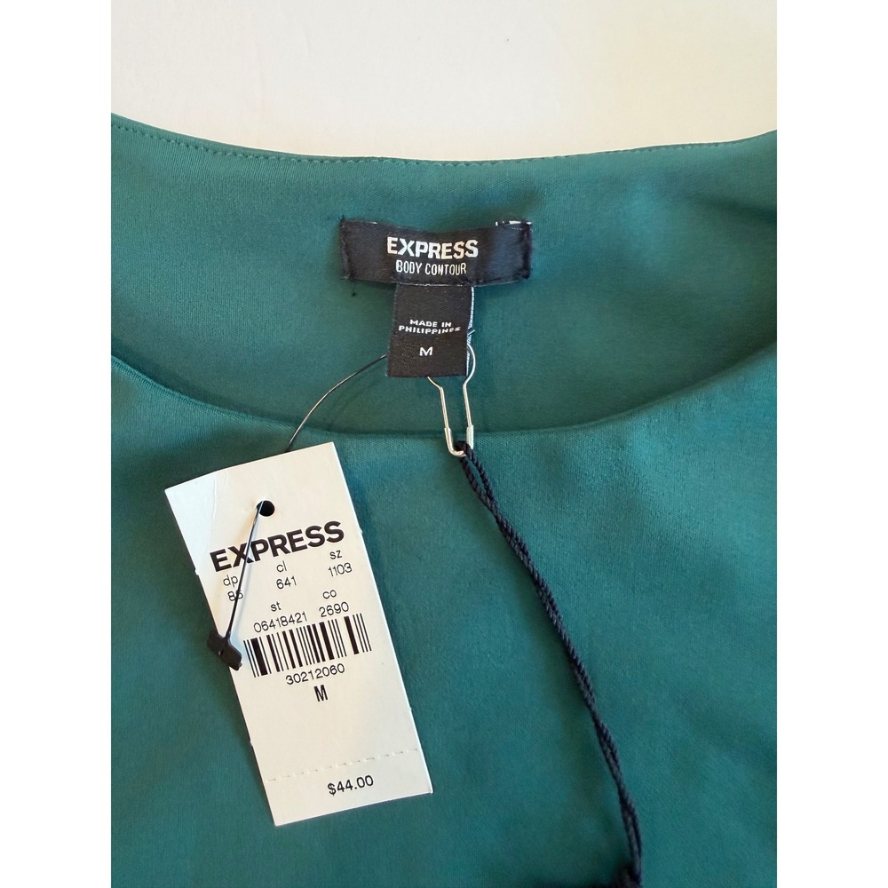 Express Body Contour High Compression High Neck Tank Top Green Medium NWT - Picture 5 of 6